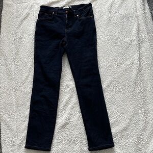 Madewell Mid Rise Stovepipe Jeans Denim Dark wash Size 28